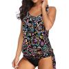 imageYonique Womens Blouson Tankini Top Only Loose Fit Swim Top No Bottom Modest Swimsuit TopColorful Paisley