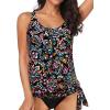 imageYonique Womens Blouson Tankini Top Only Loose Fit Swim Top No Bottom Modest Swimsuit TopColorful Paisley