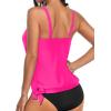 imageYonique Womens Blouson Tankini Top Only Loose Fit Swim Top No Bottom Modest Swimsuit TopHot Pink
