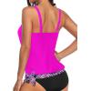 imageYonique Womens Blouson Tankini Top Only Loose Fit Swim Top No Bottom Modest Swimsuit TopPink Geometry