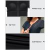 imageYonique Womens Short Sleeve Rash Guard One Piece Swimsuit Zip Up Bathing Suit Surfing Swimwear UPF 50Black and Gray