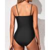 imageYonique Womens Strapless One Piece Swimsuit Tummy Control Bandeau Bathing Suits Slimming Twist Front SwimwearBlack