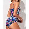 imageYonique Womens Strapless One Piece Swimsuit Tummy Control Bandeau Bathing Suits Slimming Twist Front SwimwearColorful Floral