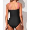 imageYonique Womens Strapless One Piece Swimsuit Tummy Control Bandeau Bathing Suits Slimming Twist Front SwimwearHot Pink and Black