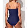imageYonique Womens Strapless One Piece Swimsuit Tummy Control Bandeau Bathing Suits Slimming Twist Front SwimwearNavy Blue