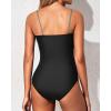 imageYonique Womens Strapless One Piece Swimsuit Tummy Control Bandeau Bathing Suits Slimming Twist Front SwimwearOlive Green and Black