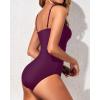 imageYonique Womens Strapless One Piece Swimsuit Tummy Control Bandeau Bathing Suits Slimming Twist Front SwimwearPurple