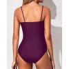 imageYonique Womens Strapless One Piece Swimsuit Tummy Control Bandeau Bathing Suits Slimming Twist Front SwimwearPurple