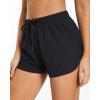 imageYonique Womens Swim Shorts Sporty Boardshorts with Pockets Drawstring Swim Bottom Swim Trunks for Teen Girls Black XL