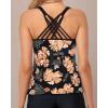 imageYonique Womens Tankini Top Swimsuits Top No Bottom Athletic Tummy Control Bathing Suits Top Swim Tank TopBlack  Orange Floral