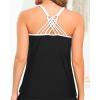 imageYonique Womens Tankini Top Swimsuits Top No Bottom Athletic Tummy Control Bathing Suits Top Swim Tank TopBlack  White