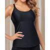 imageYonique Womens Tankini Top Swimsuits Top No Bottom Athletic Tummy Control Bathing Suits Top Swim Tank TopBlack