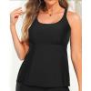 imageYonique Womens Tankini Top Swimsuits Top No Bottom Athletic Tummy Control Bathing Suits Top Swim Tank TopBlack