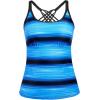 imageYonique Womens Tankini Top Swimsuits Top No Bottom Athletic Tummy Control Bathing Suits Top Swim Tank TopBlack and Blue