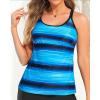 imageYonique Womens Tankini Top Swimsuits Top No Bottom Athletic Tummy Control Bathing Suits Top Swim Tank TopBlack and Blue