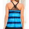 imageYonique Womens Tankini Top Swimsuits Top No Bottom Athletic Tummy Control Bathing Suits Top Swim Tank TopBlack and Blue