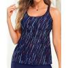 imageYonique Womens Tankini Top Swimsuits Top No Bottom Athletic Tummy Control Bathing Suits Top Swim Tank TopBlue Colorful Galaxy Stripes