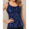 imageYonique Womens Tankini Top Swimsuits Top No Bottom Athletic Tummy Control Bathing Suits Top Swim Tank TopBlue Colorful Galaxy Stripes