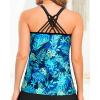 imageYonique Womens Tankini Top Swimsuits Top No Bottom Athletic Tummy Control Bathing Suits Top Swim Tank TopBlue Green Leaves