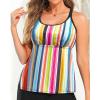 imageYonique Womens Tankini Top Swimsuits Top No Bottom Athletic Tummy Control Bathing Suits Top Swim Tank TopColorful Stripes