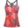 imageYonique Womens Tankini Top Swimsuits Top No Bottom Athletic Tummy Control Bathing Suits Top Swim Tank TopRed Floral