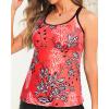 imageYonique Womens Tankini Top Swimsuits Top No Bottom Athletic Tummy Control Bathing Suits Top Swim Tank TopRed Floral