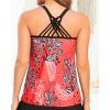 imageYonique Womens Tankini Top Swimsuits Top No Bottom Athletic Tummy Control Bathing Suits Top Swim Tank TopRed Floral