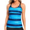 imageYonique Womens Tankini Top Swimsuits Top No Bottom Athletic Tummy Control Bathing Suits Top Swim Tank TopBlack and Blue