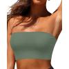 imageBandeau Bikini Tops for Women  Strapless Swim Top Bathing Suit Tube Swimsuit TopsArmy Green