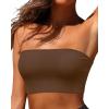 imageBandeau Bikini Tops for Women  Strapless Swim Top Bathing Suit Tube Swimsuit TopsBrown