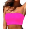 imageBandeau Bikini Tops for Women  Strapless Swim Top Bathing Suit Tube Swimsuit TopsHot Pink