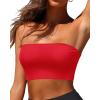 imageBandeau Bikini Tops for Women  Strapless Swim Top Bathing Suit Tube Swimsuit TopsRed