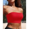 imageBandeau Bikini Tops for Women  Strapless Swim Top Bathing Suit Tube Swimsuit TopsRed