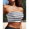 imageBandeau Bikini Tops for Women  Strapless Swim Top Bathing Suit Tube Swimsuit TopsStriped