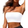 imageBandeau Bikini Tops for Women  Strapless Swim Top Bathing Suit Tube Swimsuit TopsWhite