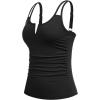 imageWomen Tankini Bathing Suit Top  Ruched Tummy Control Swimsuit Top Modest Swim Tank Top Only No Bottom 2025Black