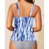 imageWomen Tankini Bathing Suit Top  Ruched Tummy Control Swimsuit Top Modest Swim Tank Top Only No Bottom 2025Blue Tie Dye