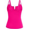 imageWomen Tankini Bathing Suit Top  Ruched Tummy Control Swimsuit Top Modest Swim Tank Top Only No Bottom 2025Hot Pink