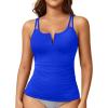imageWomen Tankini Bathing Suit Top  Ruched Tummy Control Swimsuit Top Modest Swim Tank Top Only No Bottom 2025Royal Blue