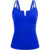 imageWomen Tankini Bathing Suit Top  Ruched Tummy Control Swimsuit Top Modest Swim Tank Top Only No Bottom 2025Royal Blue