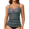 imageWomen Tankini Bathing Suit Top  Ruched Tummy Control Swimsuit Top Modest Swim Tank Top Only No Bottom 2025Stripe