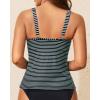 imageWomen Tankini Bathing Suit Top  Ruched Tummy Control Swimsuit Top Modest Swim Tank Top Only No Bottom 2025Stripe