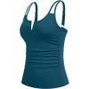 imageWomen Tankini Bathing Suit Top  Ruched Tummy Control Swimsuit Top Modest Swim Tank Top Only No Bottom 2025Teal