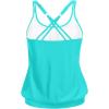 imageYonique Blouson Tankini Tops for Women Swimwear Top Only Modest Tankini Tops Loose Fit Swim Tops No BottomAqua Blue