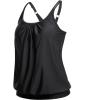 imageYonique Blouson Tankini Tops for Women Swimwear Top Only Modest Tankini Tops Loose Fit Swim Tops No BottomBlack 01