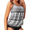 imageYonique Blouson Tankini Tops for Women Swimwear Top Only Modest Tankini Tops Loose Fit Swim Tops No BottomBlack Tribal