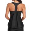 imageYonique Blouson Tankini Tops for Women Swimwear Top Only Modest Tankini Tops Loose Fit Swim Tops No BottomBlackdouble Up