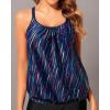 imageYonique Blouson Tankini Tops for Women Swimwear Top Only Modest Tankini Tops Loose Fit Swim Tops No BottomBlue Stripe