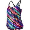 imageYonique Blouson Tankini Tops for Women Swimwear Top Only Modest Tankini Tops Loose Fit Swim Tops No BottomColor Striped