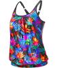 imageYonique Blouson Tankini Tops for Women Swimwear Top Only Modest Tankini Tops Loose Fit Swim Tops No BottomColorful Leaves